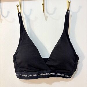 Calvin Klein Black Lightly Lined Wireless Bralette‎ Medium Comfort Maternity